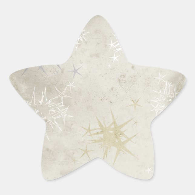 Adesito Estrela Faint Beige Grunge Stars Textura Natal (Frente)