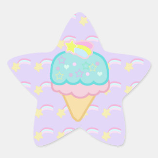 Adesito Estrela Fairy Kei Sorvete Cone Sticker