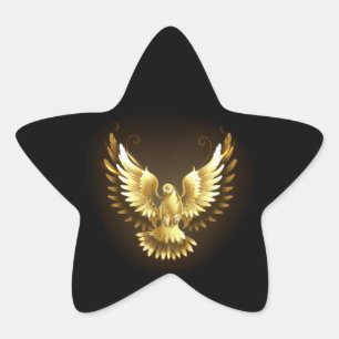 Adesito Estrela Faux Gold Foil Peace Dove em Preto