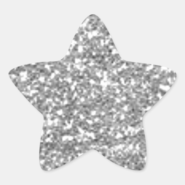 Adesito Estrela Faux Silver Glitter (Frente)