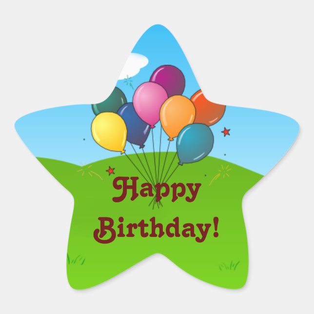 Adesito Estrela Feliz aniversário! Balões de Celebração (Frente)
