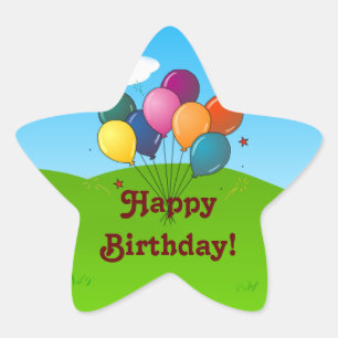 Adesito Estrela Feliz aniversário! Balões de Celebração
