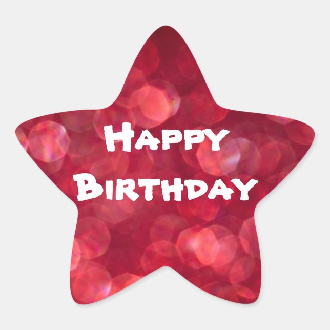 Adesito Estrela Feliz Aniversário Colorida Sticker (Frente)