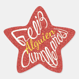 Adesito Estrela Feliz aniversário  com estrelas