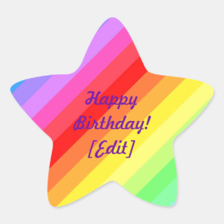 Adesito Estrela Feliz aniversário - Rainbow Star Stickers