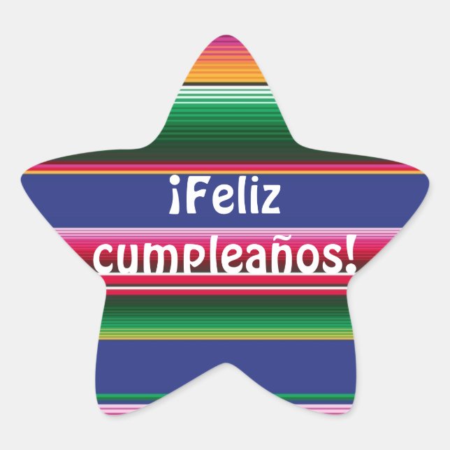 Adesito Estrela Feliz Cumpleanos Sticker (Frente)