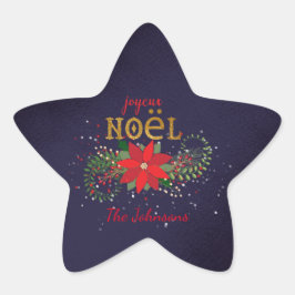 Adesito Estrela Feliz Natal Joyeux Noel Star Marinho Francês