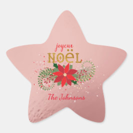 Adesito Estrela Feliz Natal Joyeux Noel Star Pink French