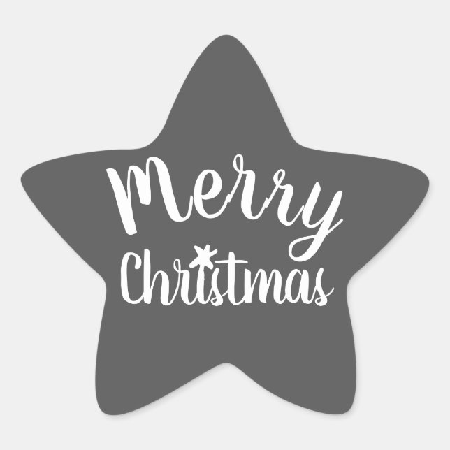 Adesito Estrela Feliz Natal Moderno Cinza (Frente)