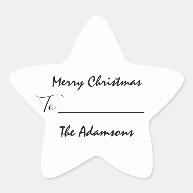Adesito Estrela Feliz Natal Para.. Da Estrela de Feriados do Nome  (Frente)