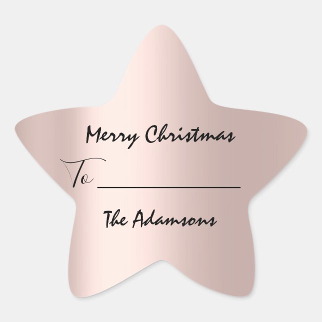 Adesito Estrela Feliz Natal Para..Do Rosa de Feriados de Nome da F (Frente)