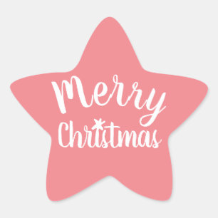 Adesito Estrela Feliz Natal Rosa Coral Moderno