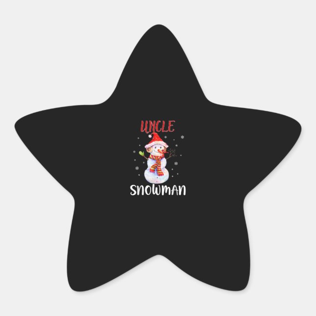 Adesito Estrela Feliz Natal Tio Snowman | Tio presentes (Frente)