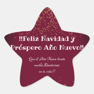 Adesito Estrela Feliz Navidad Modern Glitter Lettering no Natal