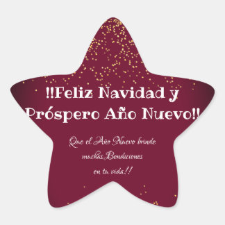 Adesito Estrela Feliz Navidad Modern Glitter Lettering no Natal