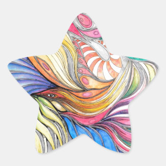 Adesito Estrela Fênix Fronds Star Sticker