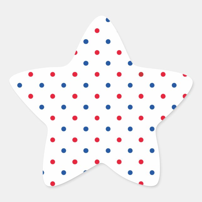 Adesito Estrela Feriado de bolinhas azul-branco patriótico (Frente)