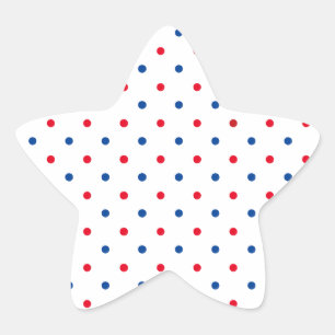 Adesito Estrela Feriado de bolinhas azul-branco patriótico