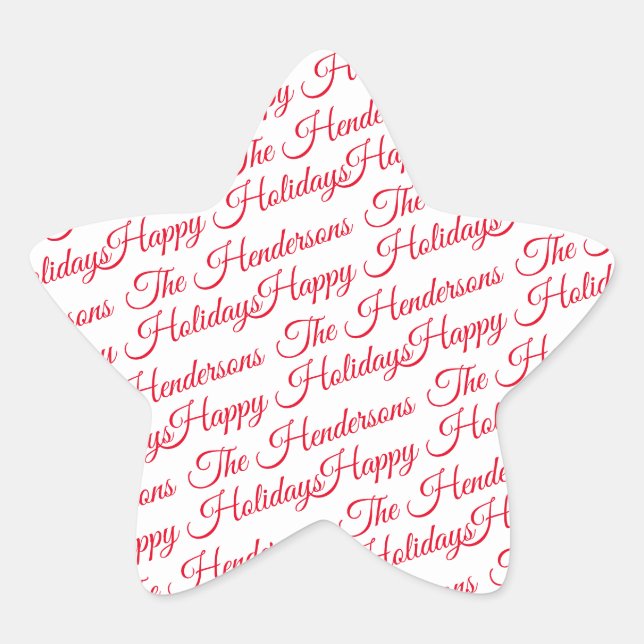 Adesito Estrela Feriados Felizes Personalizados (Frente)