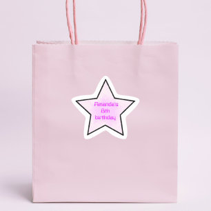 Adesito Estrela Festa de Aniversário Infantil Estrela Pastel Retro