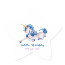 Festa de aniversário mágica do 5 Rainbow Unicorn