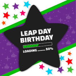 Adesito Estrela Fev 29 Ano Leap Aniversário 50% Dia do Leap de Car