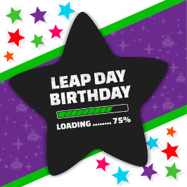 Adesito Estrela Fev 29 Ano Leap Aniversário 75% Dia do Leap de Car