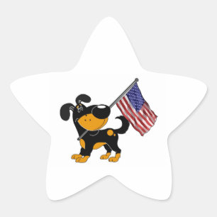 Adesito Estrela Filhote de cachorro com bandeira