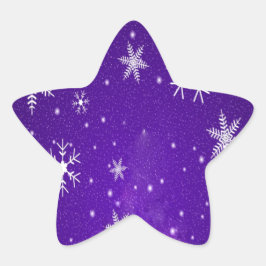 Adesito Estrela Flocos de neve brancos com fundo azul-roxo