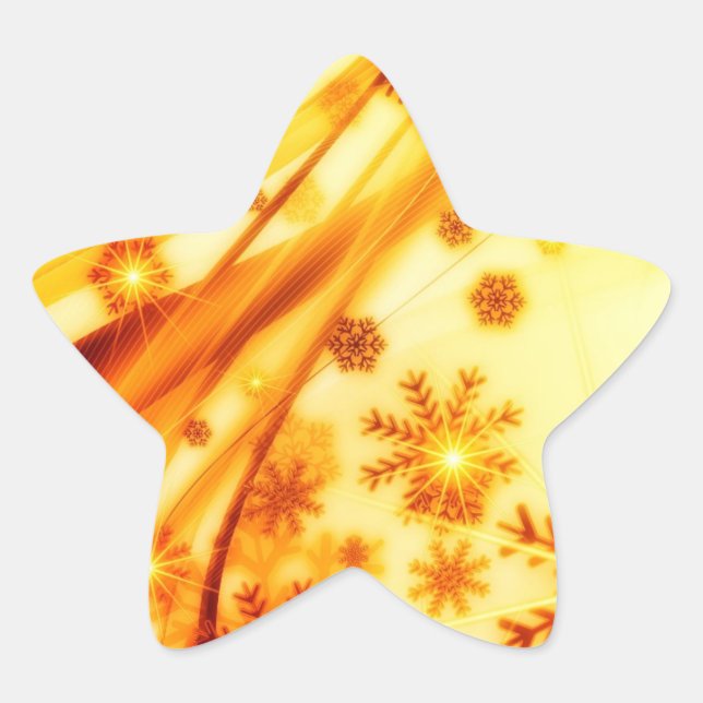 Adesito Estrela Flocos de neve de Natal ouro (Frente)