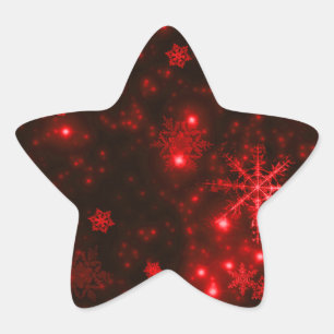 Adesito Estrela Flocos de neve no fundo vermelho profundo