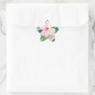 Adesito Estrela Flor de Hibisco Belizenha aquarela pintada à mão