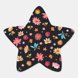 Adesito Estrela Flores de petinas em preto