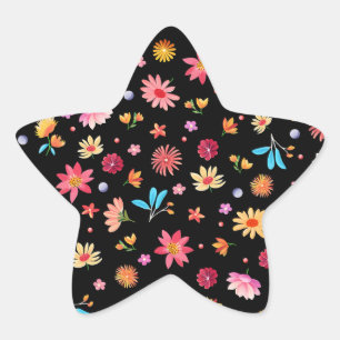 Adesito Estrela Flores de petinas em preto