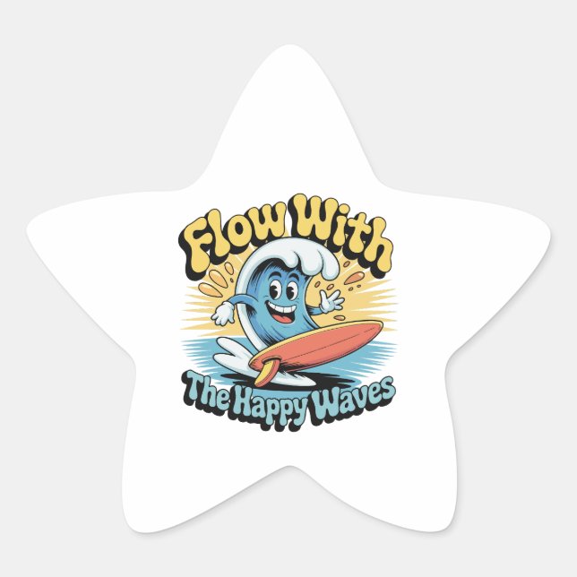 Adesito Estrela Flow With The Happy Waves Waterproof Sticker (Frente)