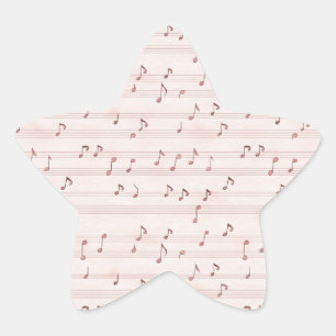 Adesito Estrela Folha de Notas Musicais Rosa