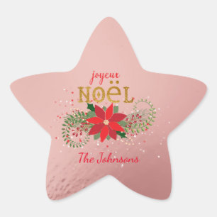 Adesito Estrela Francês do rosa da estrela de Joyeux Noel do Feli