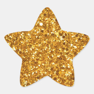 Adesito Estrela Fundo Espelhado Amarelo-Dourado