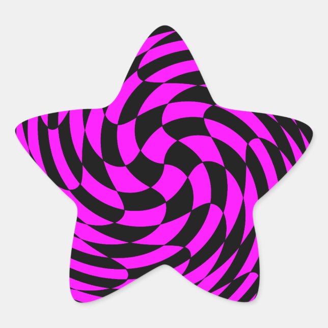 Adesito Estrela Fuscia punk e abstrato preto (Frente)