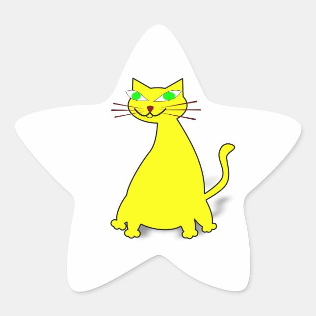 Adesito Estrela Gato de gordura amarelo (Frente)