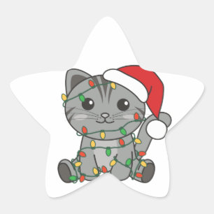 Adesito Estrela Gato de Natal Animais de inverno Gatos