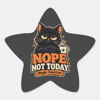 Adesito Estrela Gato Preto Engraçado Não Hoje Talvez Amanhã