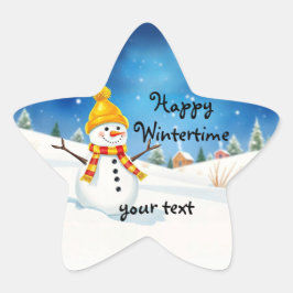 Adesito Estrela Geschenkaufkleber - Fröhlicher Schneemann