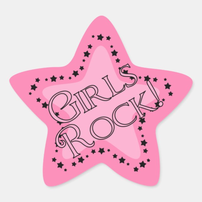 Adesito Estrela Girls Rock Pink Star (Frente)