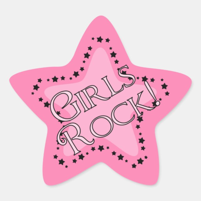 Adesito Estrela Girls Rock Pink Star (Frente)