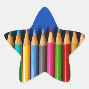 Adesito Estrela Giz de lápis colorido sobre fundo azul