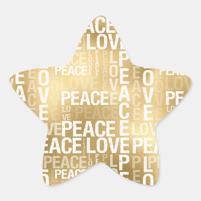 Adesito Estrela Glam Dourado Peace Love (Frente)