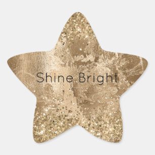 Adesito Estrela Glitter Glitter Dourado Sparkles