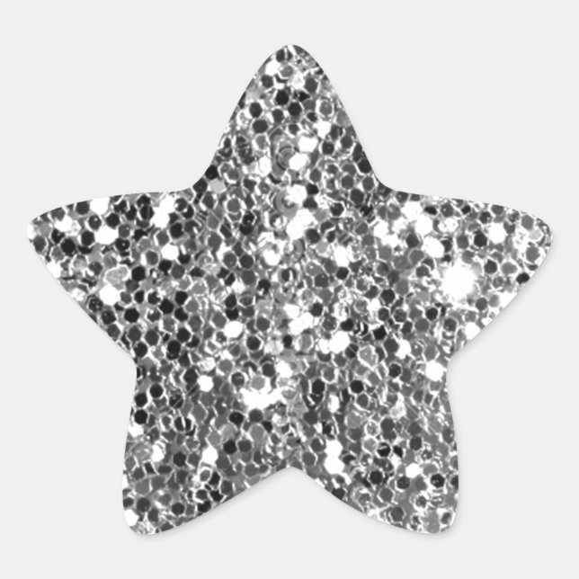 Adesito Estrela Glitter Olhar Solid Silver Sparkle (Frente)