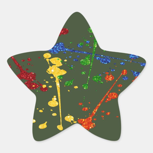 Adesito Estrela Glitter Paintball Party Paint Splatter (Frente)